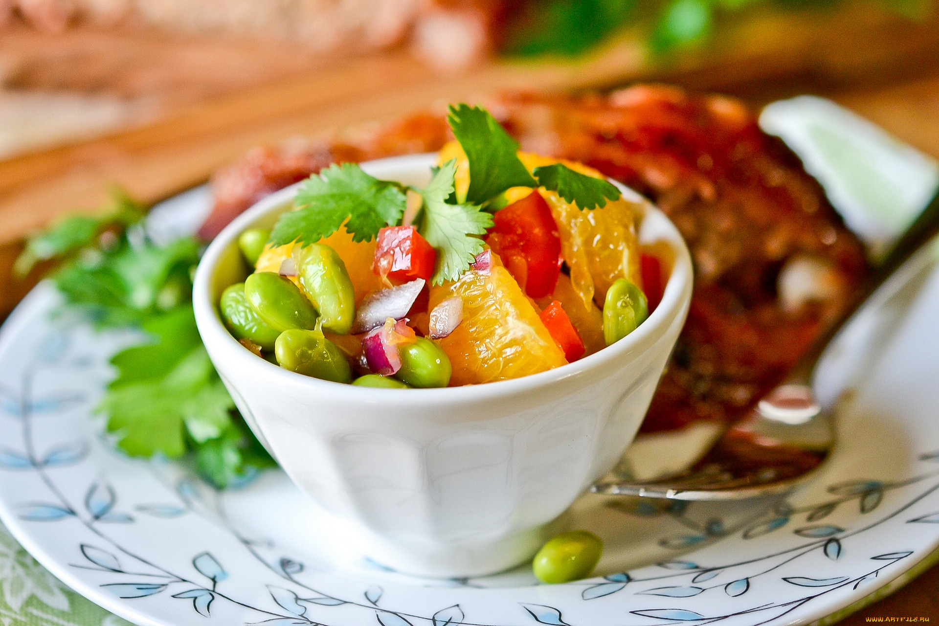 edamame and orange salad, , ,  , 